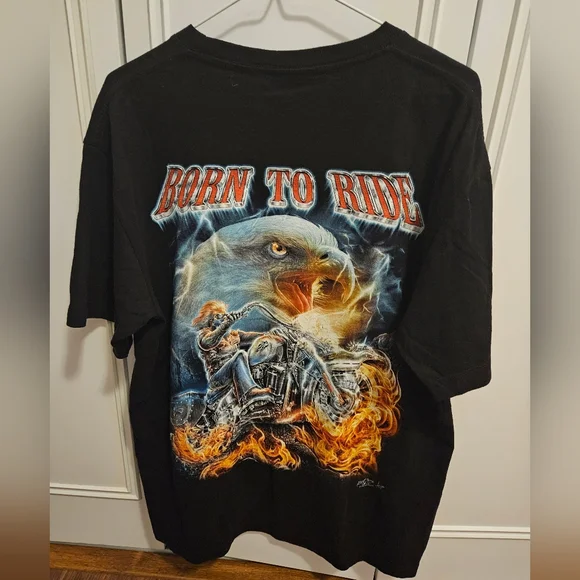 **SOLD** Rock Chang "Born To Ride" Biker Tee - Picture 4 of 4